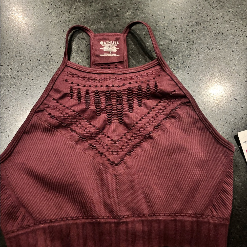 Athleta Maroon Halter Top sports bra